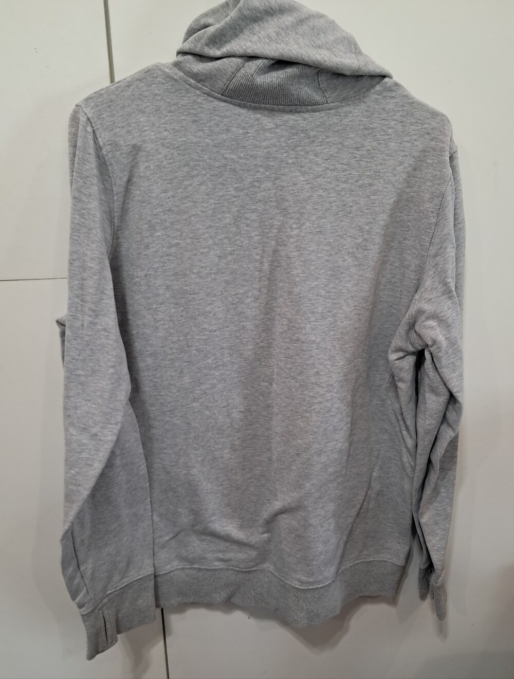 Women's Large L.L. Bean Sweatshirt Hoodie Gray with Stripes Thumbholes Pullover - Picture 7 of 8